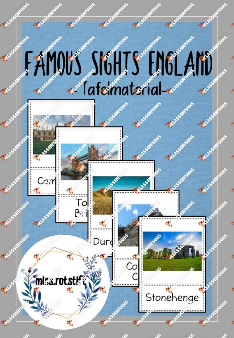 England – Famous Sights – Tafelmaterial